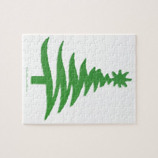 kerstboomstencil Groen Legpuzzel (Horizontaal)