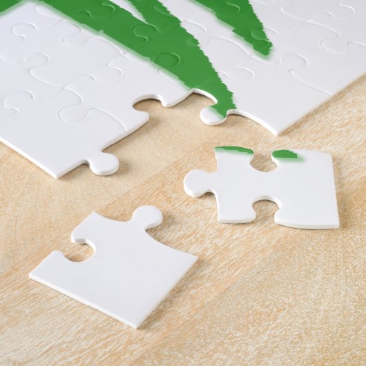 kerstboomstencil Groen Legpuzzel (Zijkant)