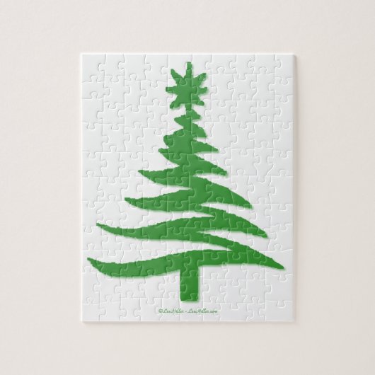 kerstboomstencil Groen Legpuzzel (Verticaal)