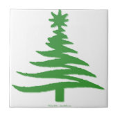 kerstboomstencil Groen Tegeltje (Voorkant)