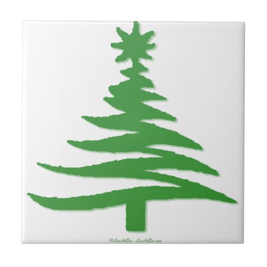 kerstboomstencil Groen Tegeltje (Voorkant)