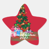kerstboomster-stickers ster sticker (Voorkant)