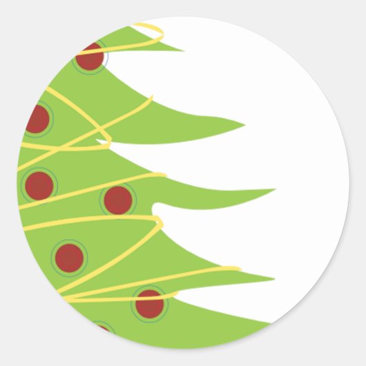 kerstboomsticker ronde sticker (Voorkant)