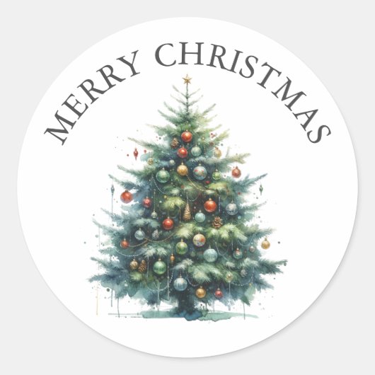 kerstboomsticker ronde sticker (Voorkant)