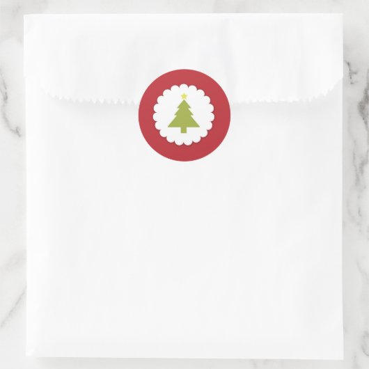 kerstboomsticker ronde sticker (Tas)