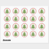 kerstboomsticker ronde sticker (Vel)