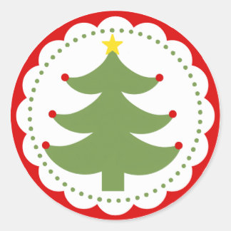kerstboomsticker ronde sticker