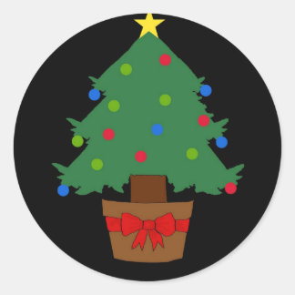 kerstboomsticker ronde sticker