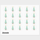 kerstboomsticker ronde sticker (Vel)