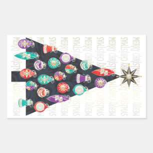 Kerstboomstickers Rechthoekige Sticker