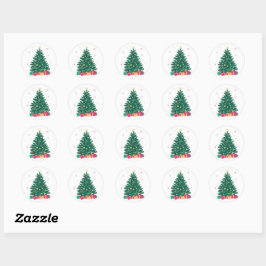 Kerstboomstickers Ronde Sticker