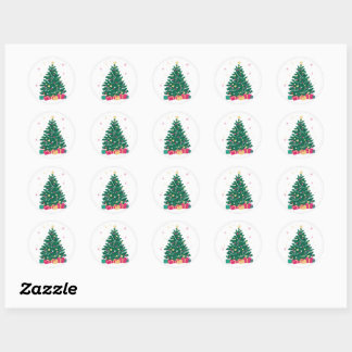 Kerstboomstickers Ronde Sticker