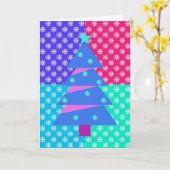 kerstboomstijl Art Snowflake Blokken Kaart (Gele Bloem)