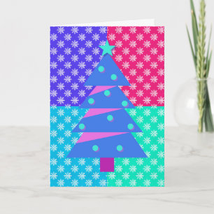 kerstboomstijl Art Snowflake Blokken Kaart