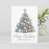 Kerstboomstrand Feestdagenkaart (Staand voorkant)