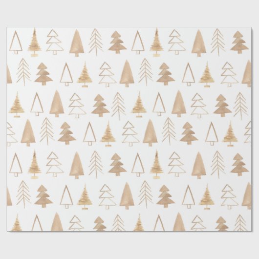 kerstboomstructuur | Beige | Minimalistisch Cadeaupapier (Vlak)