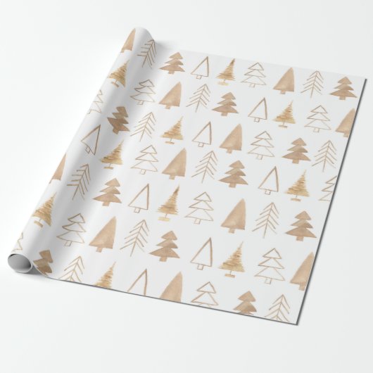 kerstboomstructuur | Beige | Minimalistisch Cadeaupapier (Uitgerold)