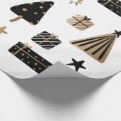 kerstboomstructuur | Goud | Minimalistisch Cadeaupapier (Hoek)