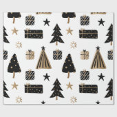 kerstboomstructuur | Goud | Minimalistisch Cadeaupapier (Vlak)