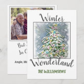 kerstboomstructuur met foto feestdagenkaart (Voorkant / Achterkant)