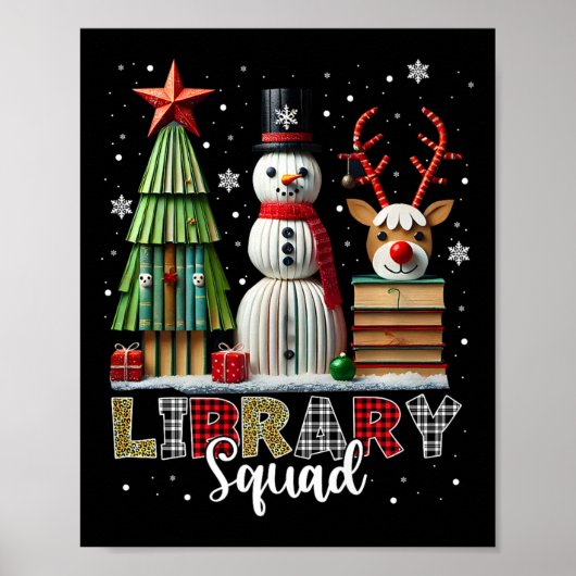 kerstboomstructuur Snowman Reinde Poster (Voorkant)