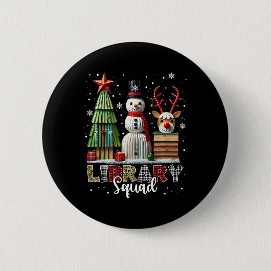 kerstboomstructuur Snowman Reinde Ronde Button 5,7 Cm (Voorkant)