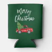 kerstboomstructuur voor penseelscript blikjeskoeler (Voorkant)