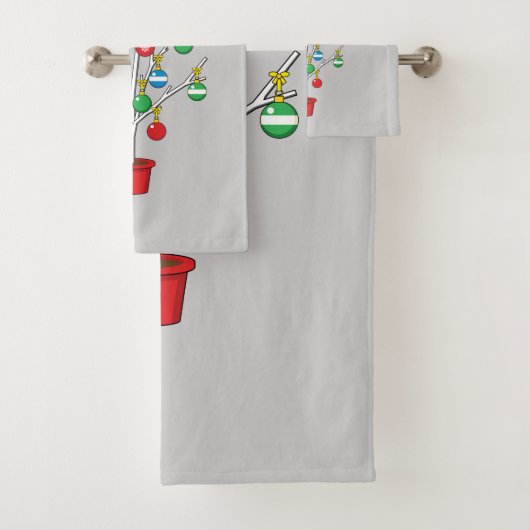 kerstboomstructuur - Vrolijk kerstfeest Bad Handdoek (Insitu)