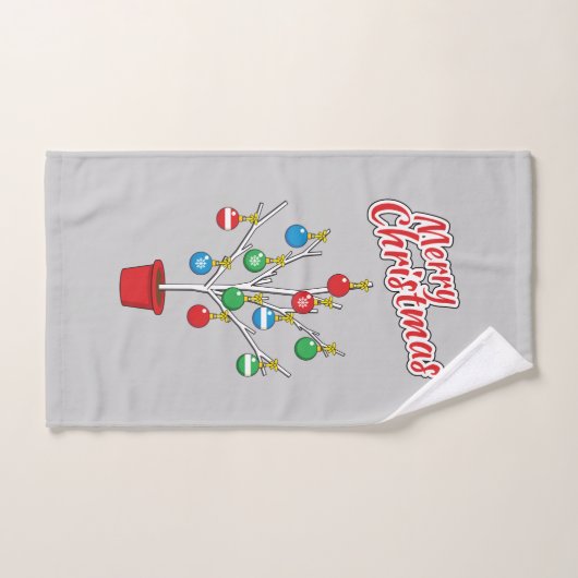 kerstboomstructuur - Vrolijk kerstfeest Bad Handdoek (Handdoek)