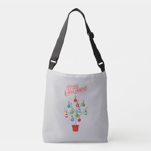 kerstboomstructuur - Vrolijk kerstfeest Crossbody Tas (Voorkant)