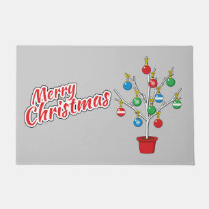 kerstboomstructuur - Vrolijk kerstfeest Deurmat