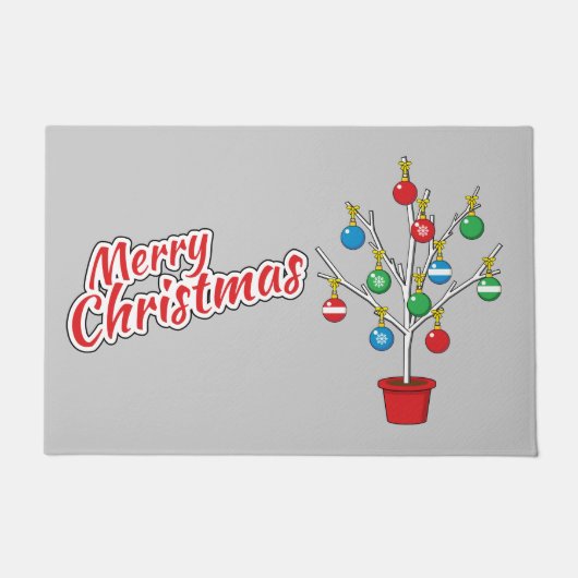 kerstboomstructuur - Vrolijk kerstfeest Deurmat (Voorkant)