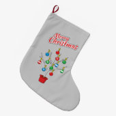 kerstboomstructuur - Vrolijk kerstfeest Grote Kerstsok (Voorkant (Hangend))
