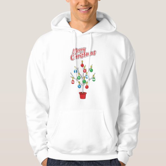kerstboomstructuur - Vrolijk kerstfeest Hoodie (Voorkant)
