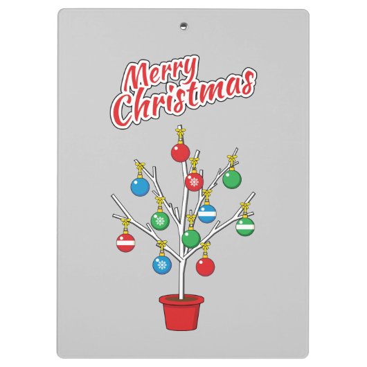 kerstboomstructuur - Vrolijk kerstfeest Klembord (Achterkant)
