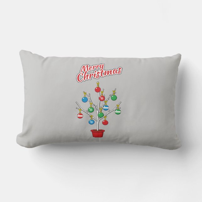 kerstboomstructuur - Vrolijk kerstfeest Kussen (Voorkant)