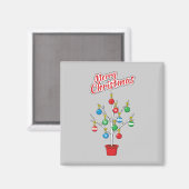 kerstboomstructuur - Vrolijk kerstfeest Magneet (Voorkant / Achterkant)
