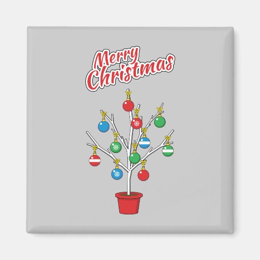kerstboomstructuur - Vrolijk kerstfeest Magneet (Voorkant)