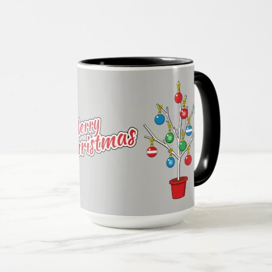 kerstboomstructuur - Vrolijk kerstfeest Mok (Voorkant rechts)