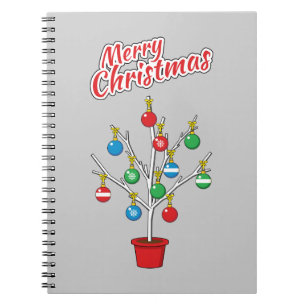 kerstboomstructuur - Vrolijk kerstfeest Notitieboek