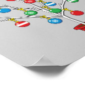 kerstboomstructuur - Vrolijk kerstfeest Poster (Hoek)