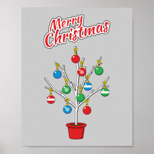 kerstboomstructuur - Vrolijk kerstfeest Poster
