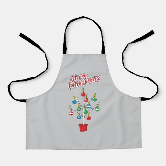 kerstboomstructuur - Vrolijk kerstfeest Schort (Voorkant)