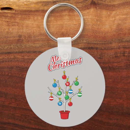 kerstboomstructuur - Vrolijk kerstfeest Sleutelhanger (Voorkant)