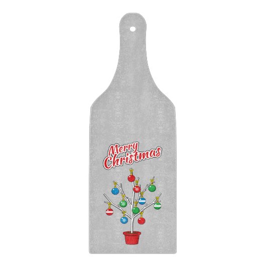 kerstboomstructuur - Vrolijk kerstfeest Snijplank (Voorkant)