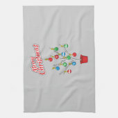 kerstboomstructuur - Vrolijk kerstfeest Theedoek (Verticaal)