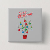 kerstboomstructuur - Vrolijk kerstfeest Vierkante Button 5,1 Cm (Voorkant)