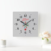 kerstboomstructuur - Vrolijk kerstfeest Vierkante Klok (Huis)