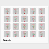 kerstboomstructuur - Vrolijk kerstfeest Vierkante Sticker (Vel)