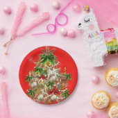 kerstboomtablet papieren bordje (Feest)